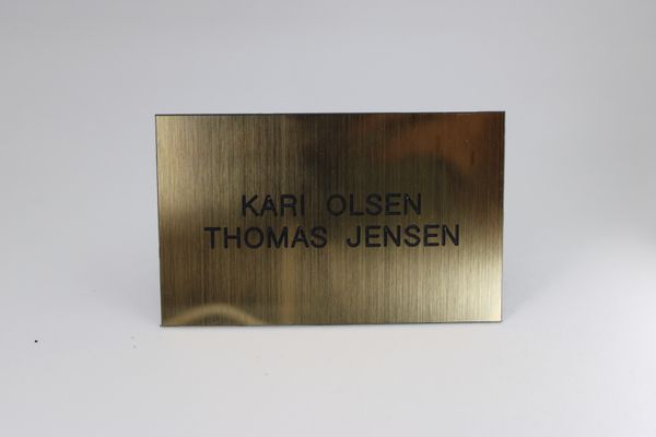 Hovedbilde Std postkasseskilt Sandbergkassen, radient gull plate